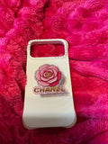 Pink flower phone grip