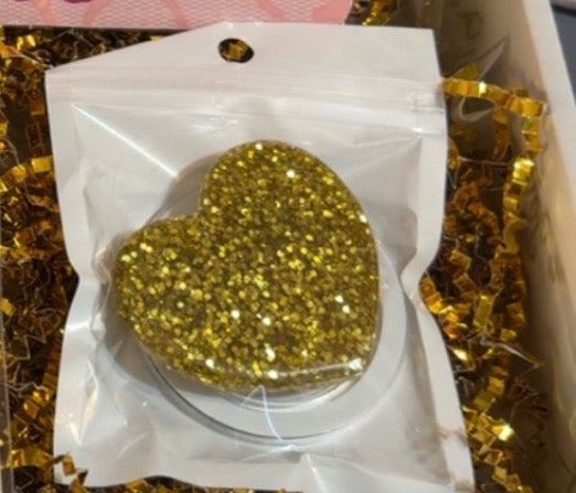 Gold glitter phone grip